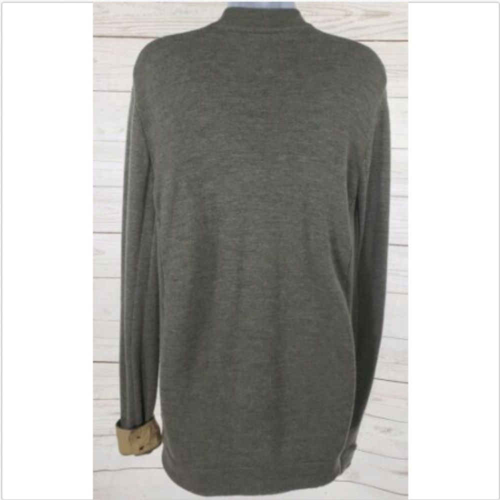 Rag & Bone Wool Sweater Large Gray Button Front - image 3